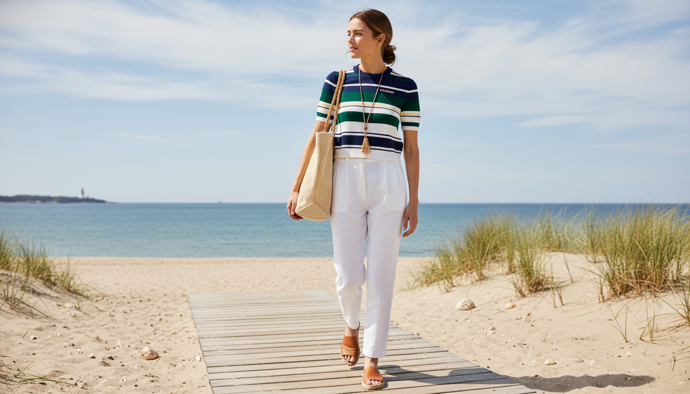 Coastal-Ready Cropped Stripe Jumper Styling Guide